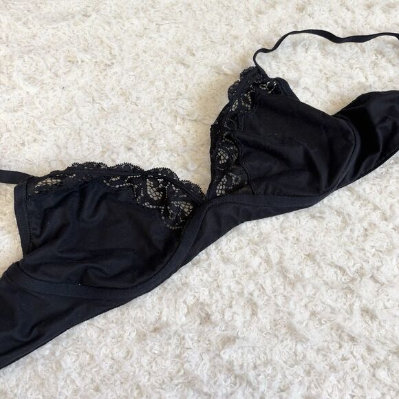 Pink Label Victoria Secret Adjustable Straps Black Ribbed Lace Detail Sz Unknown - Picture 7 of 12